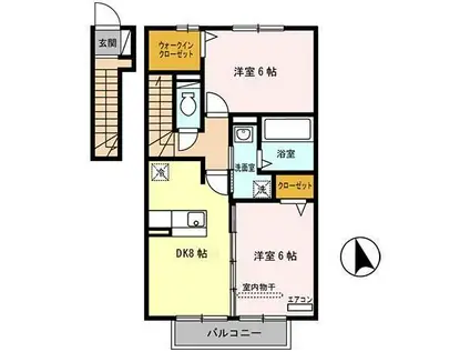 HILLS YONOMORI(2DK/2階)の間取り写真