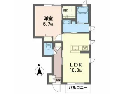 サニーヒルズ(1LDK/1階)の間取り写真