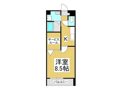 プランドールA(1SK/2階)の間取り写真