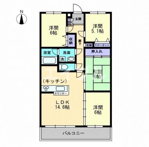 メゾンドール(4LDK/2階)の間取り写真