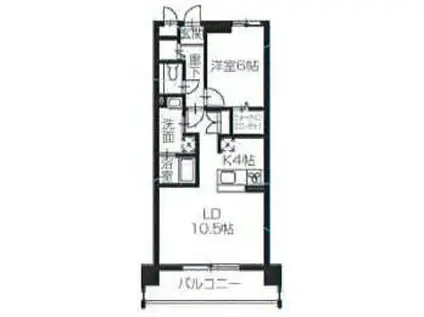 シャルム(1LDK/3階)の間取り写真