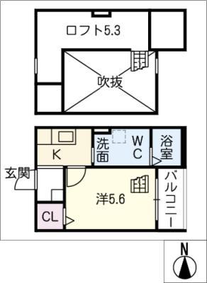シティリバー南十一番(1K/1階)の間取り写真