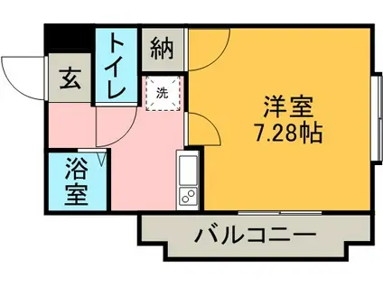 れいめい武(1K/3階)の間取り写真