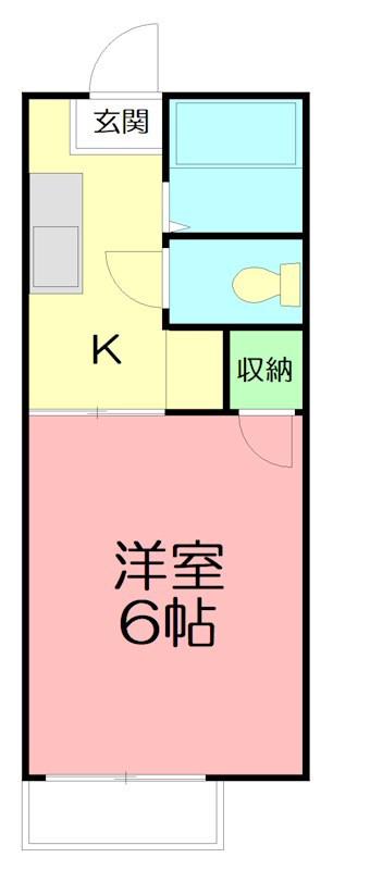 日新パレスB棟(1K/2階)の間取り写真
