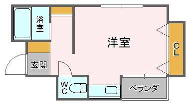 シェラハウス(ワンルーム/3階)の間取り写真