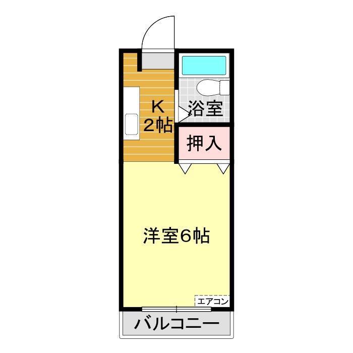 ハイツ石丸(1K/1階)の間取り写真