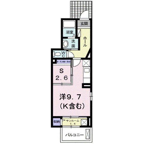 トワーニ(ワンルーム/1階)の間取り写真