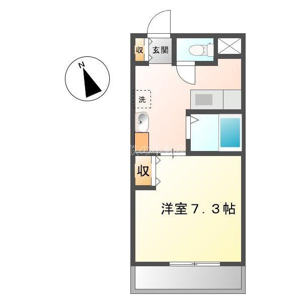 A-LIFE初生(1K/2階)の間取り写真