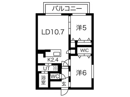 グランエグゼ琴似(2LDK/3階)の間取り写真