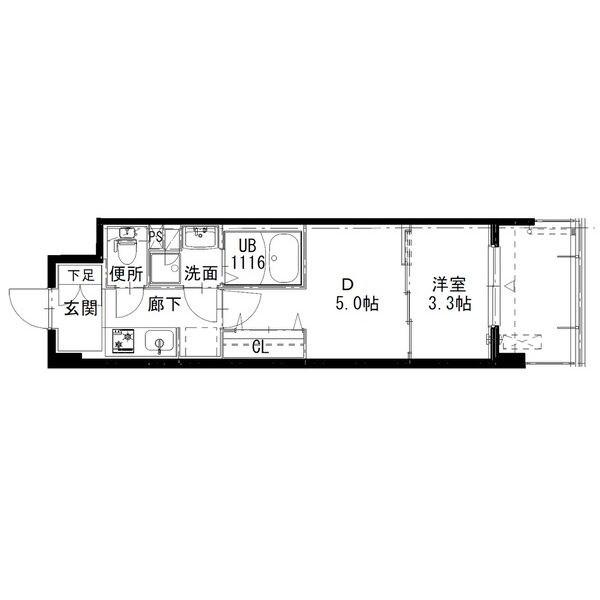 アルティザ姫路(1DK/13階)の間取り写真