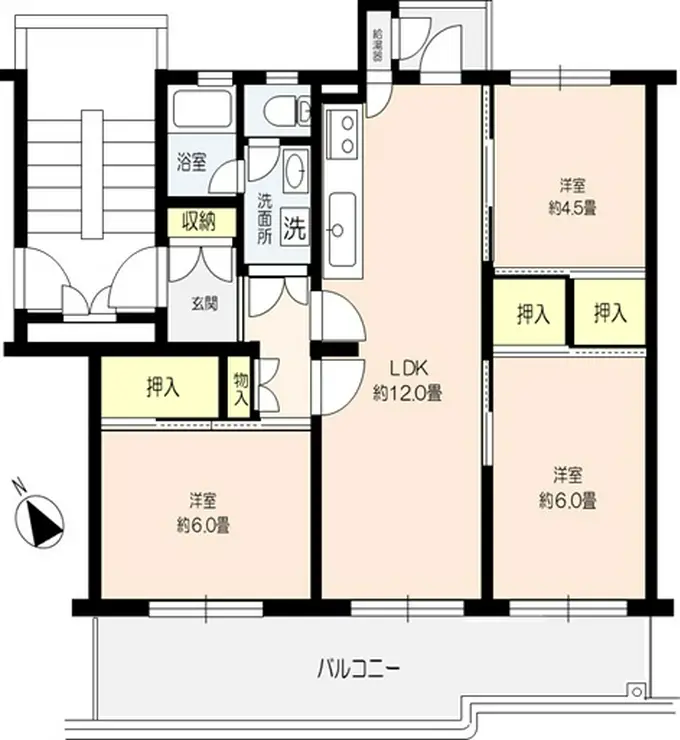 高浜北団地 1階階 間取り