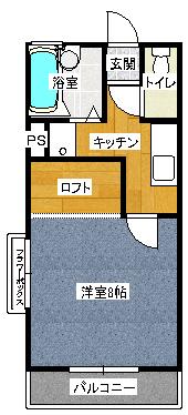 Y Sガーデンプレイス フロール(1K/2階)の間取り写真