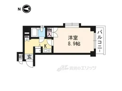 DETOM-1今出川通(1K/7階)の間取り写真