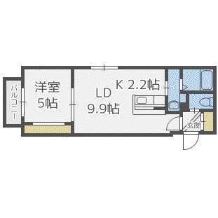 CITYPREMIERE発寒(1LDK/4階)の間取り写真