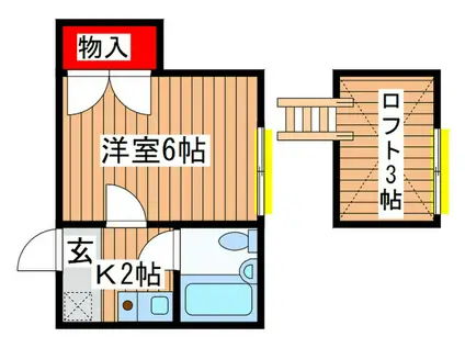 アブニール(1K/1階)の間取り写真