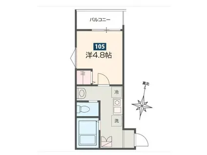 MELDIA西川口II(1K/1階)の間取り写真