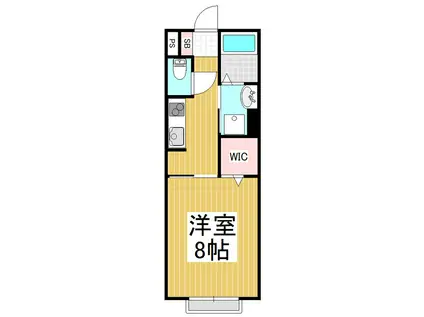 ウィズハイム沢村(1K/2階)の間取り写真