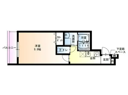 フジパレス上野芝III番館(1K/3階)の間取り写真