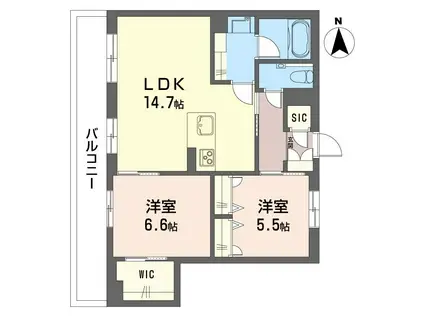ルーエ清瀬(2LDK/2階)の間取り写真