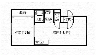 グランデVIII(1LDK/3階)の間取り写真