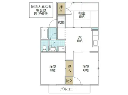 オルベージュA(3DK/2階)の間取り写真