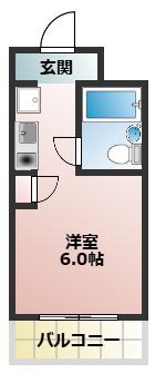 アーバンネストヨシダ(1K/2階)の間取り写真