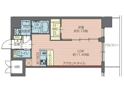 プレジオ川口ASIAN(1LDK/2階)の間取り写真