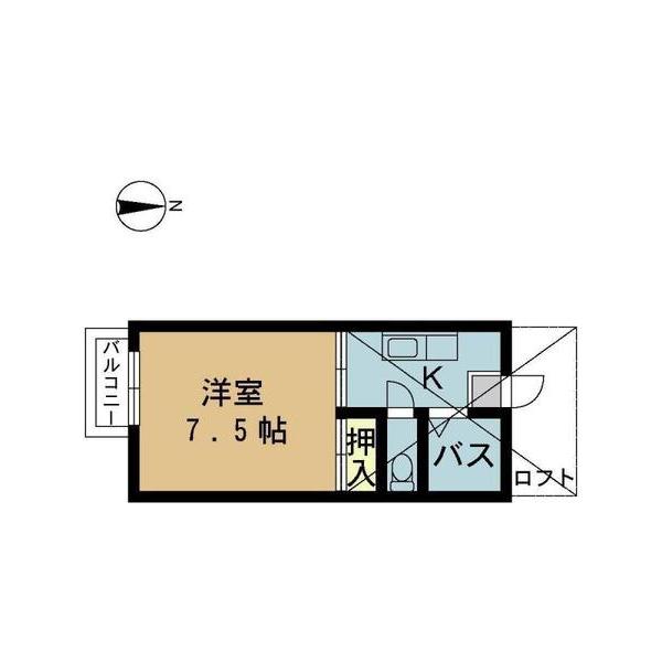 コーポ・セラヴィ(ワンルーム/2階)の間取り写真