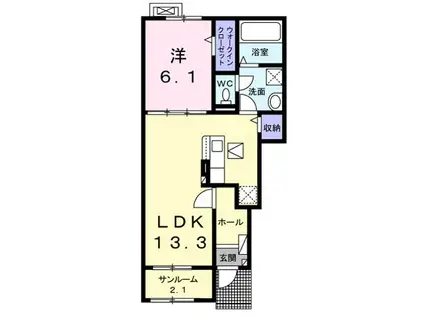 フィールドヒル 塩尻I(1LDK/1階)の間取り写真