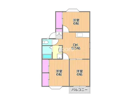 アーバンハイツ松新IIA(3DK/2階)の間取り写真