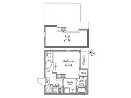 ハーモニーテラス神田町(ワンルーム/2階)の間取り写真