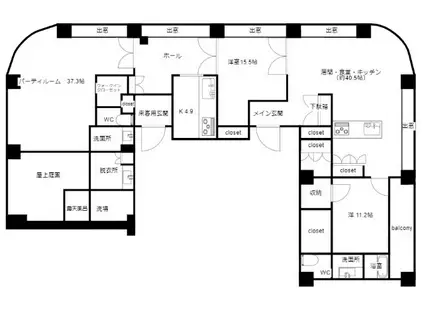 千種タワーヒルズ(2LDK/23階)の間取り写真