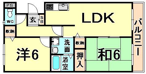 セントエルモスI(2LDK/5階)の間取り写真