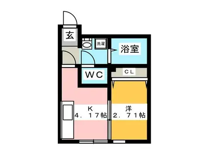 MARIQUITA(1K/1階)の間取り写真