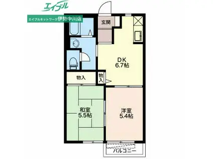 サンガーデンハイツ(2DK/2階)の間取り写真