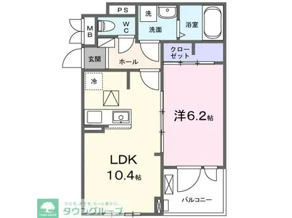 ＪＲ中央線 西八王子駅 徒歩16分 3階建 築1年(1LDK/1階)の間取り写真