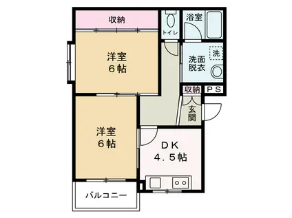OMマンション(2DK/2階)の間取り写真