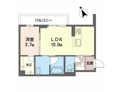 メゾン宝町(1LDK/3階)の間取り写真
