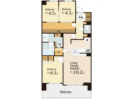 クレヴィア豊田多摩平の森レジデンス(3LDK/9階)の間取り写真
