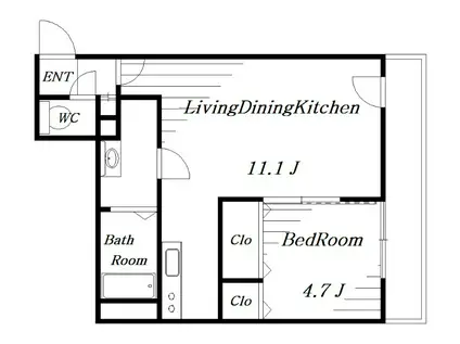 ALBION新検見川(1LDK/1階)の間取り写真