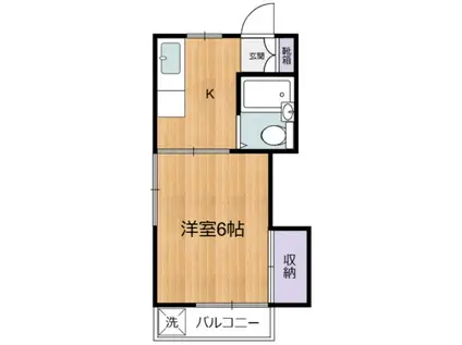 シャンブル FUNE(1K/2階)の間取り写真