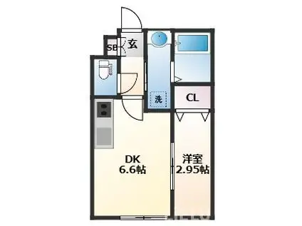 カーサミーア仙台I(1DK/1階)の間取り写真