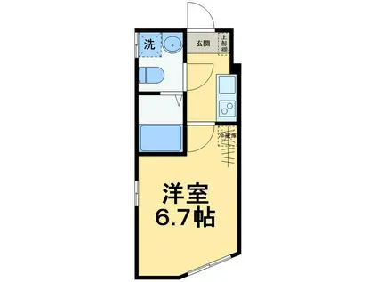 ブラントン梅島(1K/3階)の間取り写真