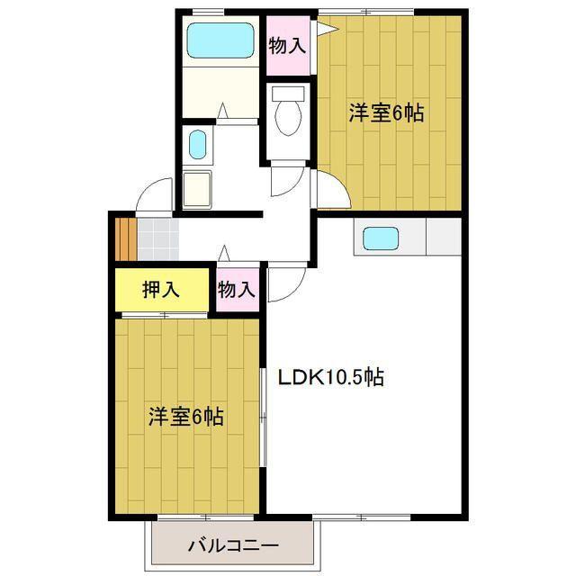 セジュール八乙女ME-I(2LDK/1階)の間取り写真