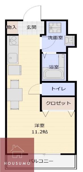 新大阪第一ダイヤモンドマンション(ワンルーム/8階)の間取り写真
