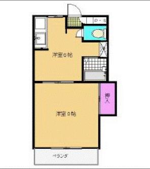 シャトレ東合川(1DK/5階)の間取り写真
