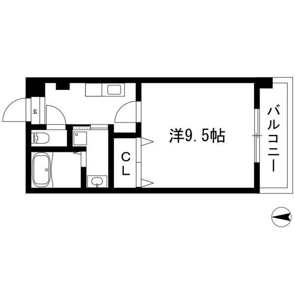 アメニティ吹上(1K/3階)の間取り写真