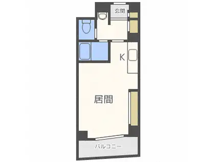 サテラ北34条(1K/8階)の間取り写真