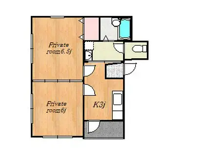 フローラル上本町(2K/5階)の間取り写真