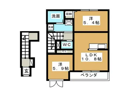 ＪＲ東海道本線 戸塚駅 バス乗車時間：11分 最寄りバス停で下車 徒歩1分 2階建 築11年(2LDK/2階)の間取り写真